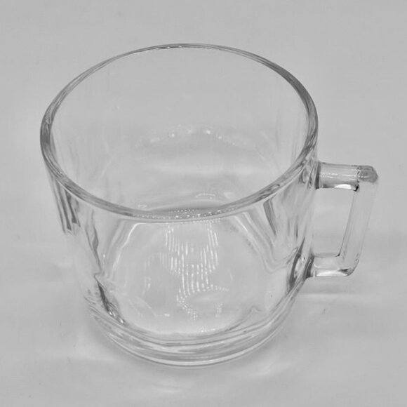 Vintage Arcoroc France, Set of Two Clear Espresso Coffee Cups, Thumbnail Pattern - Picture 4 of 9